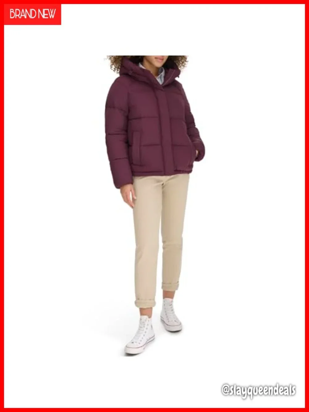 Women's Water Resistant Quilted Bubble Puffer Jacket With Hood